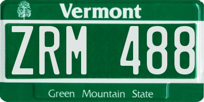 VT license plate ZRM488