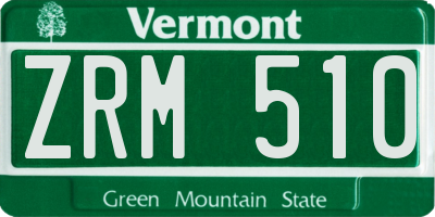 VT license plate ZRM510