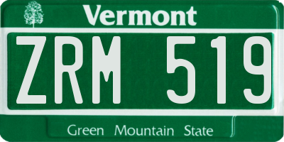 VT license plate ZRM519