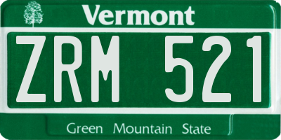 VT license plate ZRM521