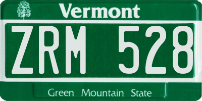 VT license plate ZRM528