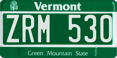 VT license plate ZRM530