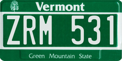 VT license plate ZRM531