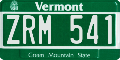 VT license plate ZRM541