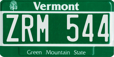 VT license plate ZRM544