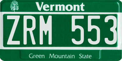 VT license plate ZRM553