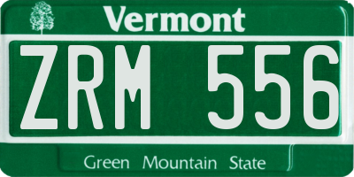 VT license plate ZRM556