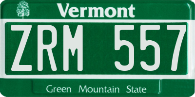 VT license plate ZRM557