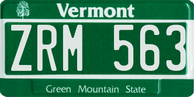 VT license plate ZRM563