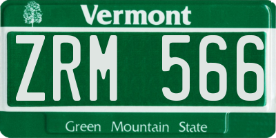 VT license plate ZRM566
