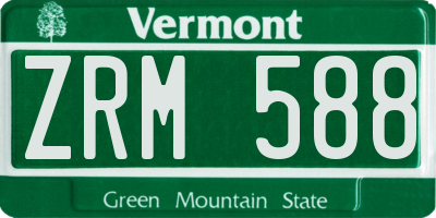 VT license plate ZRM588