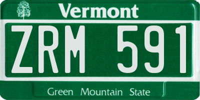 VT license plate ZRM591