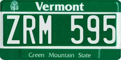 VT license plate ZRM595