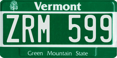 VT license plate ZRM599
