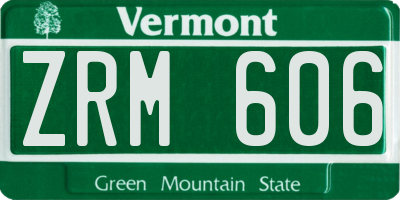 VT license plate ZRM606