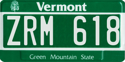 VT license plate ZRM618