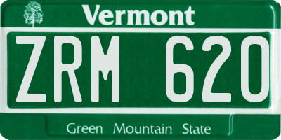 VT license plate ZRM620
