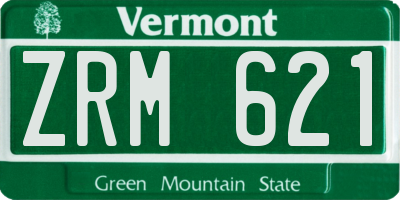 VT license plate ZRM621
