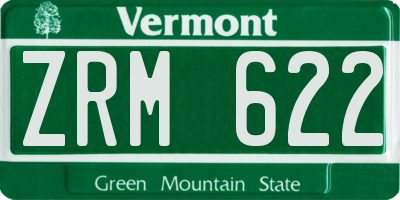 VT license plate ZRM622