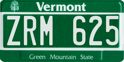 VT license plate ZRM625