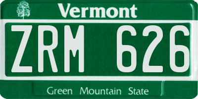 VT license plate ZRM626