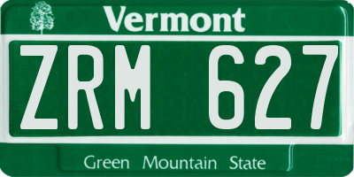 VT license plate ZRM627