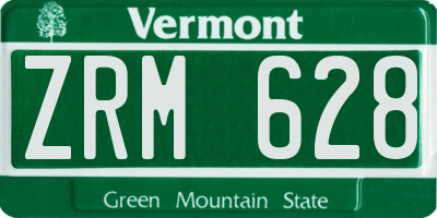 VT license plate ZRM628