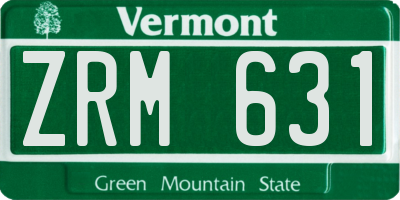 VT license plate ZRM631