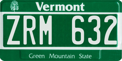 VT license plate ZRM632