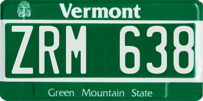 VT license plate ZRM638