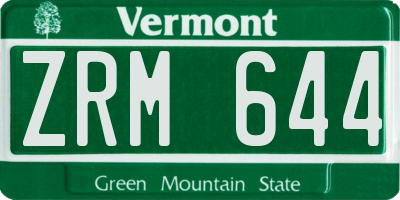 VT license plate ZRM644