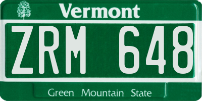 VT license plate ZRM648