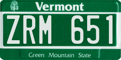 VT license plate ZRM651