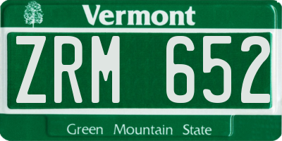 VT license plate ZRM652