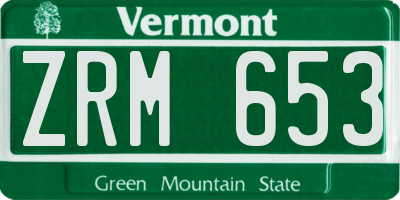 VT license plate ZRM653
