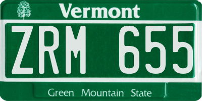 VT license plate ZRM655