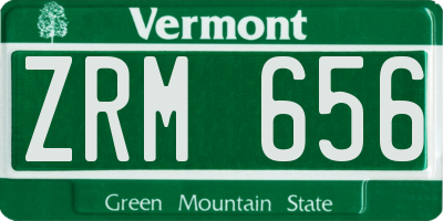 VT license plate ZRM656