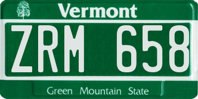 VT license plate ZRM658