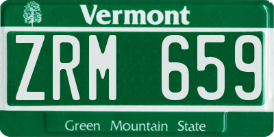 VT license plate ZRM659