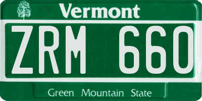 VT license plate ZRM660