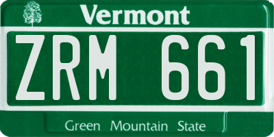 VT license plate ZRM661