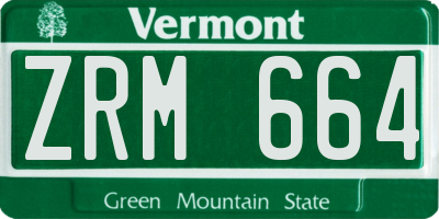 VT license plate ZRM664