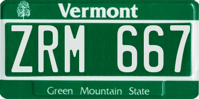 VT license plate ZRM667
