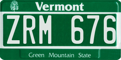 VT license plate ZRM676