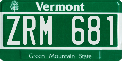 VT license plate ZRM681