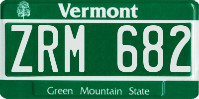 VT license plate ZRM682