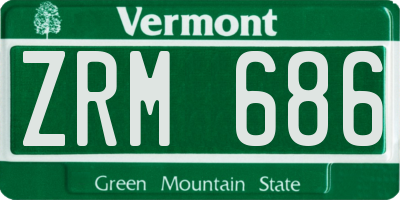 VT license plate ZRM686