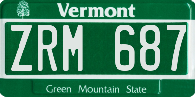 VT license plate ZRM687