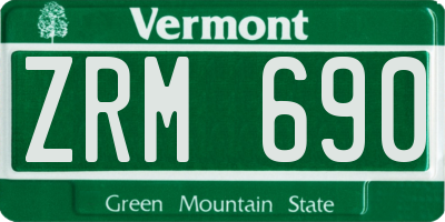 VT license plate ZRM690