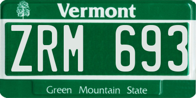 VT license plate ZRM693